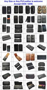 4.7-6.9 inch điện thoại thông minh vải mô hình PU ngang da Pouch Trường hợp với Holster vành đai clip và hai vòng - Product Image 6