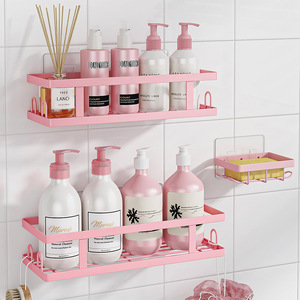 Étagère <span class=keywords><strong>de</strong></span> rangement murale en métal à un niveau, personnalisable, sans perçage, pour salle <span class=keywords><strong>de</strong></span> bain, à placer au-<span class=keywords><strong>dessus</strong></span> des toilettes - Product Image 1