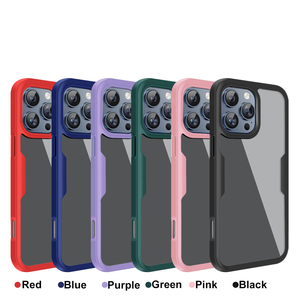 Funda de teléfono de PC electrochapada con armadura completa 360 para <span class=keywords><strong>iPhone</strong></span> <span class=keywords><strong>11</strong></span> 12 13 <span class=keywords><strong>Mini</strong></span> 14 15 Pro Max 6 7 8 Plus, funda transparente antideslizante a prueba de golpes - Product Image 3