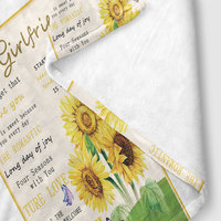 Couverture en flanelle polaire super douce avec citation inspirante sur le thème du tournesol et des papillons, 100% polyester, impression personnalisée, couverture chaude