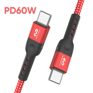 Miccell 60W Phổ USB Cáp Kim Loại Nylon Bện 3A Nhanh Chóng Sạc USB C Cáp Dữ Liệu Pd C Để C 60W Cáp USB - Product Image 2