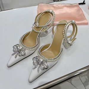 Sandalias Mujer 2025, Calzado Femenino de Lujo, Tacones con Cordones y Perlas - Product Image 4