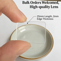 Custom Square Rounded Meniscus Optical Lens Strict Quality Control 25mm Dia 2mm Edge Thick Factory Supply for Mobile Phone Lens