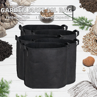 Sac de culture en tissu non tissé noir 30L pour légumes, fruits et fleurs