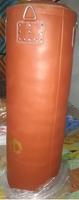 Sac de frappe lourd en cuir PU marron écologique de 120 cm pour le kickboxing, le Muay Thai et les arts martiaux - Protection intégrée