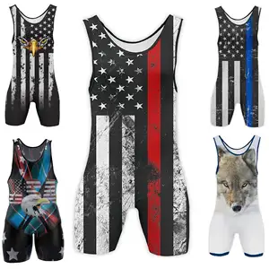 Mens One-piece Wrestling Singlet Em Preço Baixo Top Quality Men Wrestling Singlet