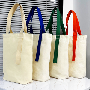 Customizable logo printing, dust-proof natural semi white cotton <b>canvas</b>, customized drawstring <b>handbag</b>, shopping bag - Product Image 5