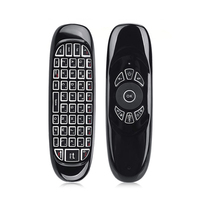 Vente en gros d'usine - Clavier de jeu sans fil C120 Mini 2.4G avec télécommande Air Mouse Gyro, anglais, français, russe, pour téléviseurs Android
