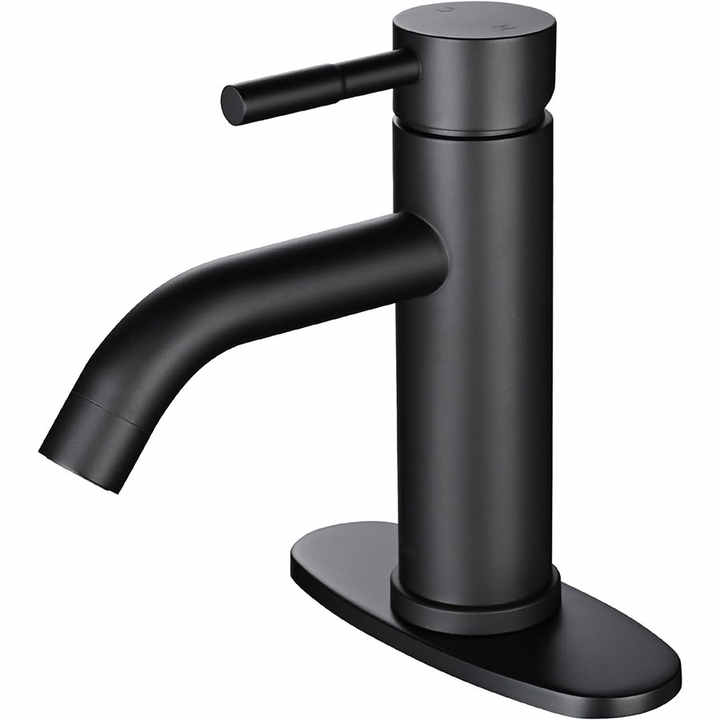 Hidden Faucet Matte Black Brushed Nickel Bathroom Sink Faucet Single ...