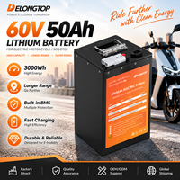 Batterie lithium-ion 60V 50Ah pour moto électrique, scooter électrique, vélo électrique, véhicule à deux roues, batterie rechargeable avec BMS