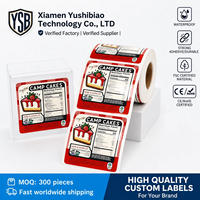 Autocollants en vinyle PVC imperméables imprimés sur mesure YSB, étiquettes autocollantes pour l'emballage des aliments et des bouteilles en verre