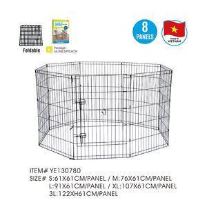 Vietnam fabrika evcil hayvan kafesi ağır büyük yüksek kalite siyah Metal Kennels tepsi katlanabilir köpek çit kafes evcil hayvan oyun parkı - Product Image 5