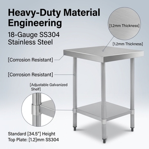 Wholesale Two Tier Stainless Steel Work Bench OEM Factory Direct Double Layer Kitchen <b>Worktable</b> with Undershelf Bulk Supply - Product Image 1