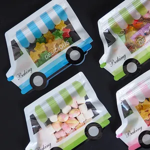 Venta caliente inventario de dibujos animados coche en forma de frutas secas anacardos cacahuetes bocadillos nueces bolsas de embalaje