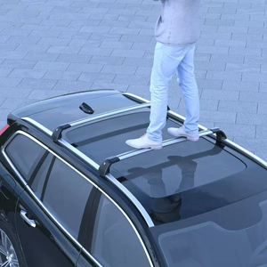 Barre de Toit de Camion en Aluminium <span class=keywords><strong>Antivol</strong></span> 180KG, Faible Bruit de Vent, Transversale pour Voyage en Extérieur, <span class=keywords><strong>Porte</strong></span>-Bagages avec Verrouillage Spécial par Courroie pour Voitures - Product Image 2