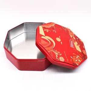 กล่องดีบุกทรงแปดเหลี่ยมทำจากโลหะขนาดใหญ่กล่องของขวัญคริสต์มาสกล่องใส่เค้กบิสกิตกล่องดีบุกสำหรับเก็บอาหารดีไซน์ใหม่ - Product Image 2