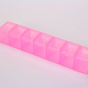 Caja de Medicina de plástico compacta portátil, horarios divididos, Braille largo de siete días a la semana para ropa de almacenamiento de pastillas al aire libre - Product Image 4