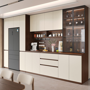 Mueble de Salón Moderno y Minimalista XHA con Refrigerador Integrado, Almacenamiento de Madera, Mueble Bar para el Hogar, Diseño de Panel Plano - Product Image 5