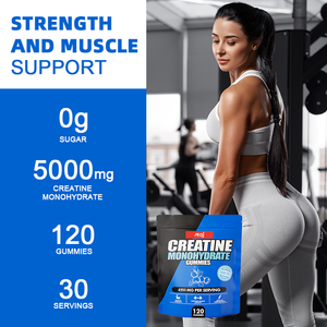 Gomitas de creatina monohidrato <span class=keywords><strong>para</strong></span> hombres y <span class=keywords><strong>mujeres</strong></span>, bolsa de 5g, embalaje, rendimiento de crecimiento muscular, suplemento de preentrenamiento sin azúcar - Product Image 3
