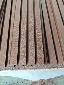 Revêtement de sol extérieur WPC, <span class=keywords><strong>bois</strong></span> composite <span class=keywords><strong>plastique</strong></span>, décoratif, extérieur, panneau mural extérieur à lattes rainurées WPC - Product Image 4