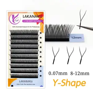 Lakanaku Atacado W V Y Forma Cílios Atacado W 0.07 Cc Trevo Cílios Y Forma Lash Extensões