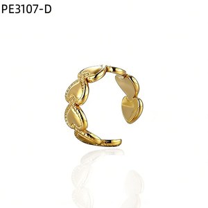 Pendientes de Oreja con Forma de Corazones Entrelazados PE3107 para Mujer, Sin Perforación, Clip de Cartílago, Plata y Oro - Product Image 2