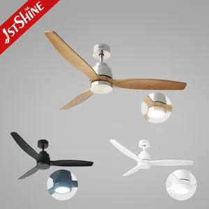 1stshine ceiling fan stylish DC motor 5 speed remote 2 in1 function wood ceiling fan