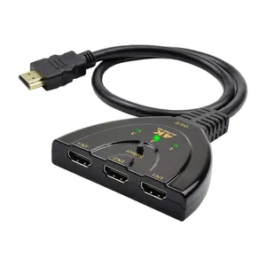 Professional 3 IN 1 Hub Network pig tail HDTV switch 4K*2K HDTV Splitter 1080P 3D Switcher Auto Switch Converter cable