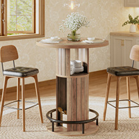 Table de bar bistrot en bois sur mesure OEM/ODM, prix de gros usine, table haute ronde avec rangement pour la maison et le bar