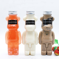 500ml brique ours inspiré bouteille de jus Portable jouet à boire conteneur de stockage en plastique décor à la maison ours en forme bouteille de boisson