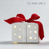 Décoration de ruban vertical d'ornement de pentagramme translucide en céramique de Noël pour une utilisation de fête