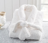 Peignoir en polaire Sherpa, style uni luxueux et confortable, en microfibre pelucheuse, peignoir pour couple