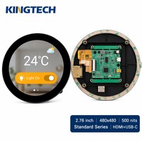 Pantalla Táctil IPS Inteligente para el Hogar, Kingtech de 2.76 Pulgadas, 480*480, 500nit, 10 Puntos Táctiles Capacitivos, Marco Abierto, Compatible con Raspberry Pi y Windows