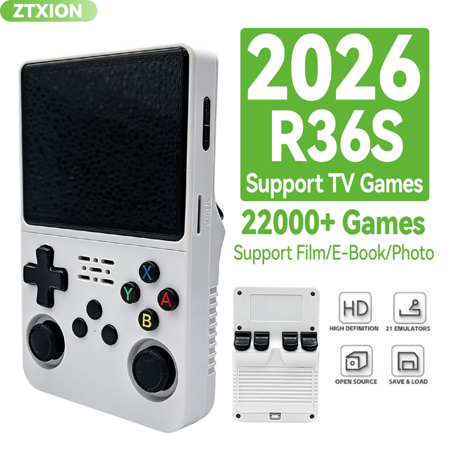 2026 Best Selling R36S 640*480 Hand Held Arcade Gaming Console TV Classic Portable R36S Handheld Retro Game Console R36s 64g