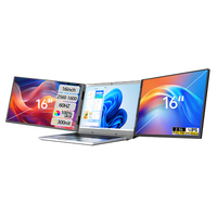 Moniteur portable OME 16 pouces 2.5K IPS Type C avec haut-parleur intégré et garantie de 12 mois, Plug and Play, extension pour ordinateur portable