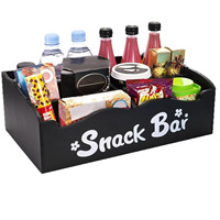 Accessoires de bar à café en bois modernes, comptoir, étagère à café avec poignée, boîte de rangement, organisateur multifonction, capacité de charge de 10 kg