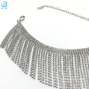 أزياء حجر الراين التشذيب سلسلة قلادة للنساء حزام الأحذية ديي سلاسل شرابة الماس - Product Image 1