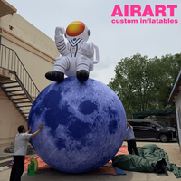 Grand modèle gonflable d'astronaute sur la Lune pour la décoration de festivals de musique en plein air, ornement gonflable d'astronaute sur la Lune imperméable pour l'extérieur