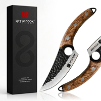 Little Cook 6 inch Vikingmes 50CrMoV15 roestvrij staal gehamerde afwerking vingergat palissander handvat vleesmes keukenmes