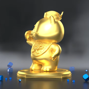 <span class=keywords><strong>Statuette</strong></span> personnalisée Chat porte-bonheur, trophée en métal moulé sur mesure, thème animal - Product Image 2