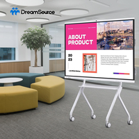 Tableau blanc interactif intelligent 75 pouces, fourni par l'usine, 4K UHD, caméra IA 48MP, écran multi-touch 120Hz pour l'éducation et la formation