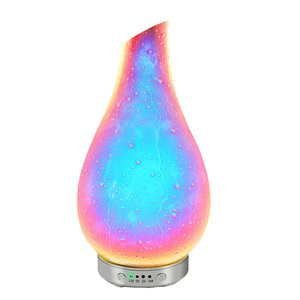 120ml nghệ thuật đẹp thủy tinh tinh dầu khuếch tán siêu âm hương thơm tạo độ ẩm với bảo hành 1 năm dẫn màu sắc cho hộ gia đình sử dụng - Product Image 1