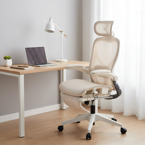 Reposabrazos abatible hacia arriba Silla reclinable ergonómica ajustable de oficina ejecutiva de malla completa plegable con reposapiés - Product Image 1