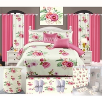 Ensemble de literie de luxe 24 pièces avec rideaux assortis, couvre-lit, tapis et rideaux de douche pour lit king size