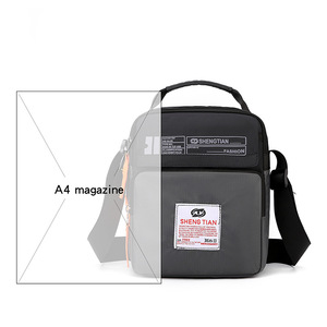 Huang Lei Men's Crossbody Bag Oxford Waterproof Solid Color Everyday Fashion Shoulder Bag Lightweight Multi-pocket Design - Product Image 5