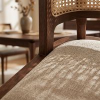 Chaise de salle à manger en bois massif et rotin de luxe pour hôtel et restaurant, prix de gros