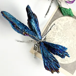 Toptan yüksek kalite meditasyon Fengshui manevi hediye için Pretty aura kristal kelebek