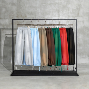 Loose Straight Drawstring <strong>Trousers</strong> Sprayed <strong>Stirrup</strong> Sun Faded Sweatpants StreetWear Custom Oversize Heavyweight 100% Cotton - Product Image 1