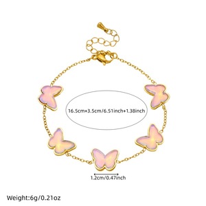 Butterfly Jewelry <b>Set</b> Gold Plated Stainless Steel Women's Fashion Necklace <b>Bracelet</b> Earrings Gift <b>Set</b> - Product Image 4