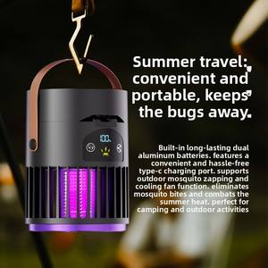 Lámpara <span class=keywords><strong>Antimosquitos</strong></span> con Ventilador y Batería de Litio, Modelo 2026, 2 en 1, 5 Velocidades, Multifuncional, para Exteriores, Camping, Hogar y Escritorio - Product Image 4